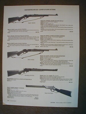 1986 Rifles Browning. Dixie, Marlin, Navy Arms 2 sided Vintage