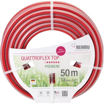 Rehau Wasserschlauch 3/4'' 50m Quattroflex Top rot/grau