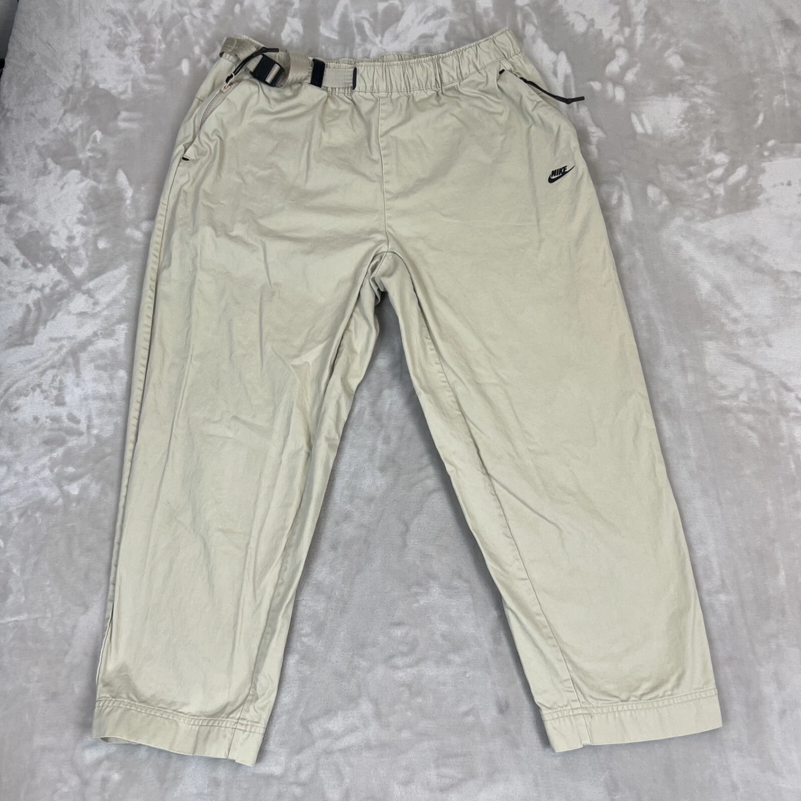 Nike Pants Mens Large Beige Tech Pack Unlined Woven Trousers Cotton DM5547-206