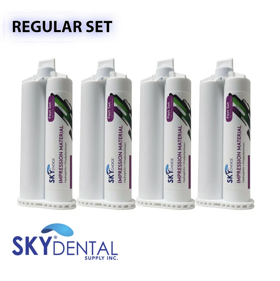 SKY CHOICE MEDIUM HEAVY LIGHT Material REGULAR SET Dental VPS Impression 50ml Cartridg 4/pk