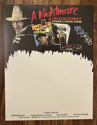Nightmare On Elm Street Trading Cards 8x11 Promo Sell Sheet By Comic Images 1984