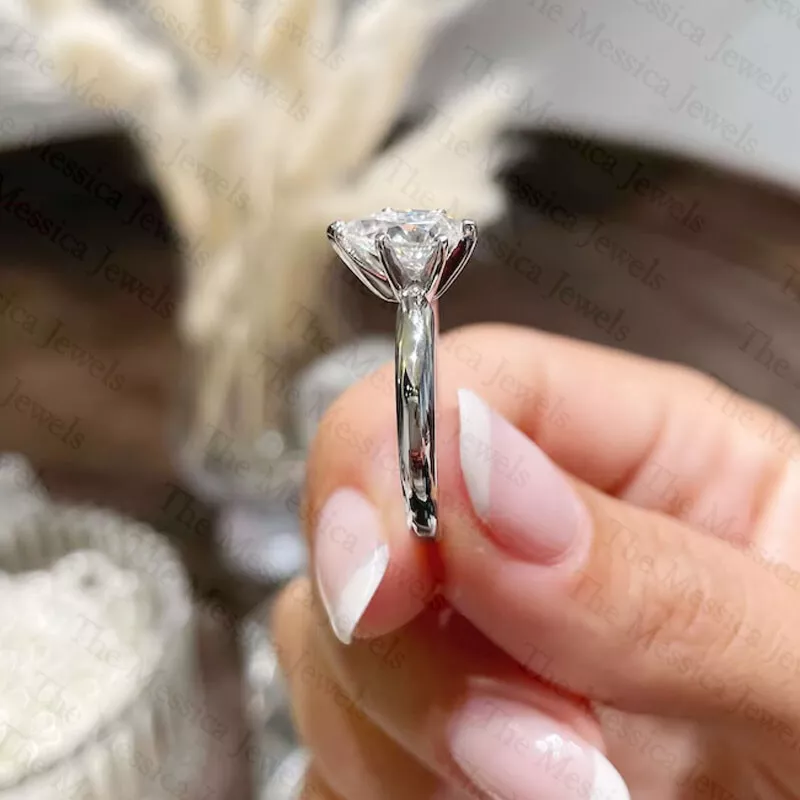 Solitaire Simulated Diamond Ring: Top Grade 1.25ct Engagement Ring