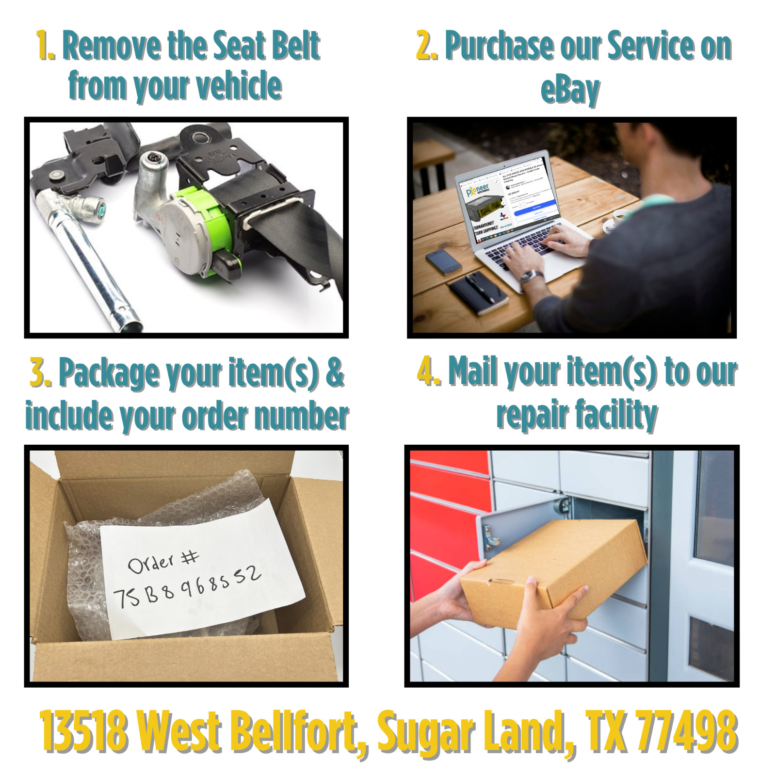 Seat Belt SingleStage w/ Pretensioner Repair Service postaccident 24