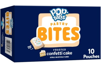   New Kellogg s Pop Tarts Pastry BITES Frosted Confetti Cake Box 10 Pouches