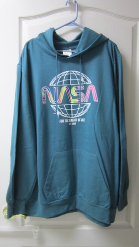 New NASA WORM LOGO Hoodie Sweatshirt Men's Size 3XL
