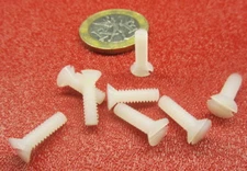 Flat Head Slotted Machine Screw Nylon, 6-32 x 1/2" Length 100 Pcs