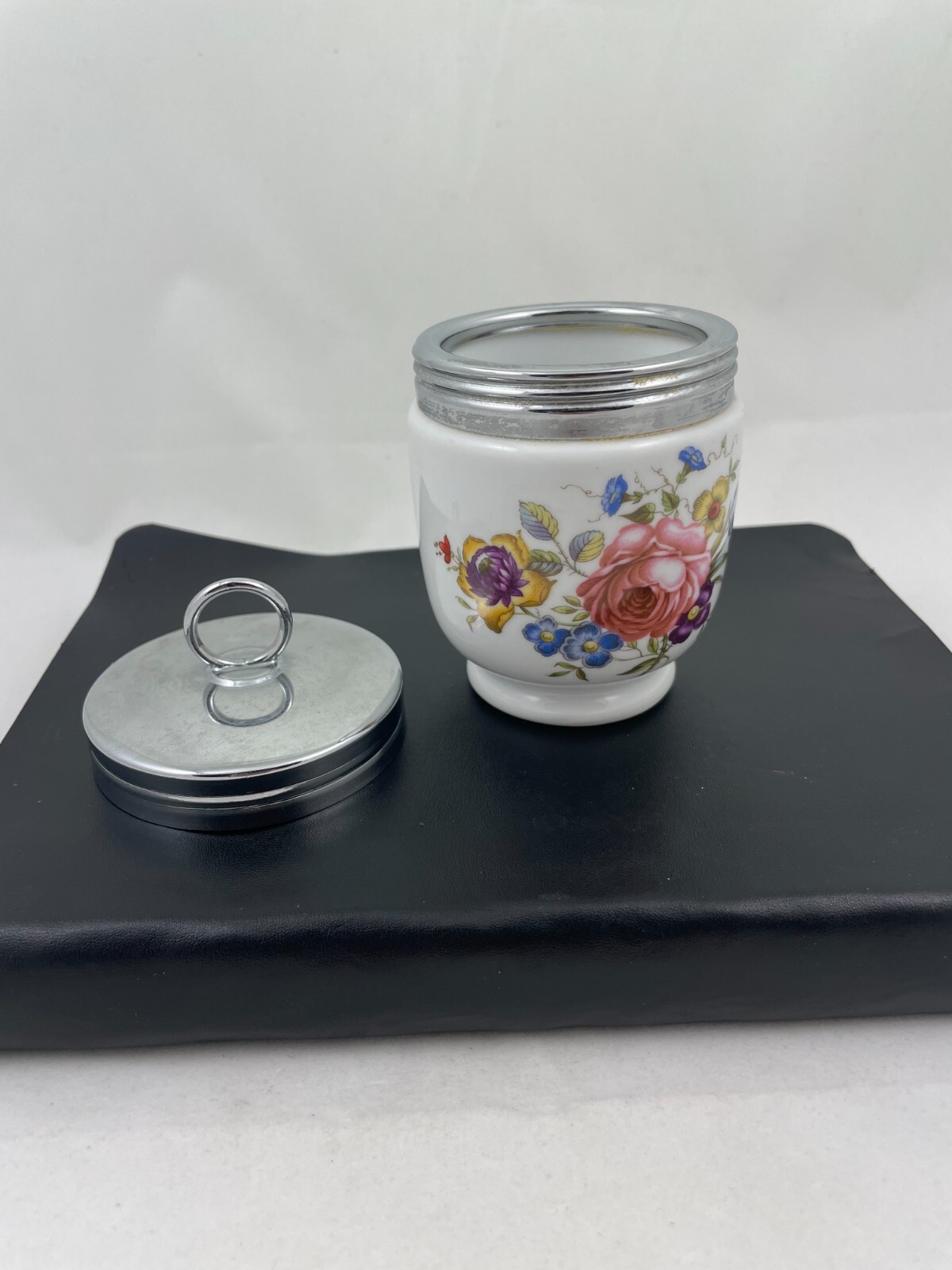 Royal Worcester Pink Rose Egg Coddler Fine Porcelain Made in England