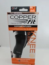 Copper Fit Knee Compression Sleeve Adult Large Copper Infused Black
