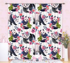 3D Panda Petals ZHUA3625 Animal Photo Curtain Window Blockout Fabric Amy 2023