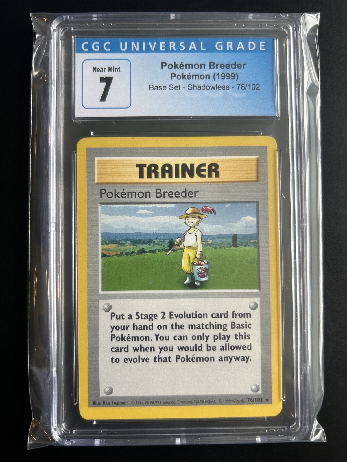 Pokemon Breeder Pokemon 1999 Base Set Shadowless 76/102 CGC 7 Near Mint