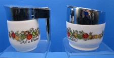 CORNINGWARE GEMCO Spice of Life Cream &Sugar Vegetables French Writing 1972-1984