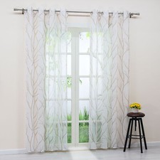 Transparent Gardinen mit Kräuselband Schlaufen Ösen Landhaus Vorhang Langstores