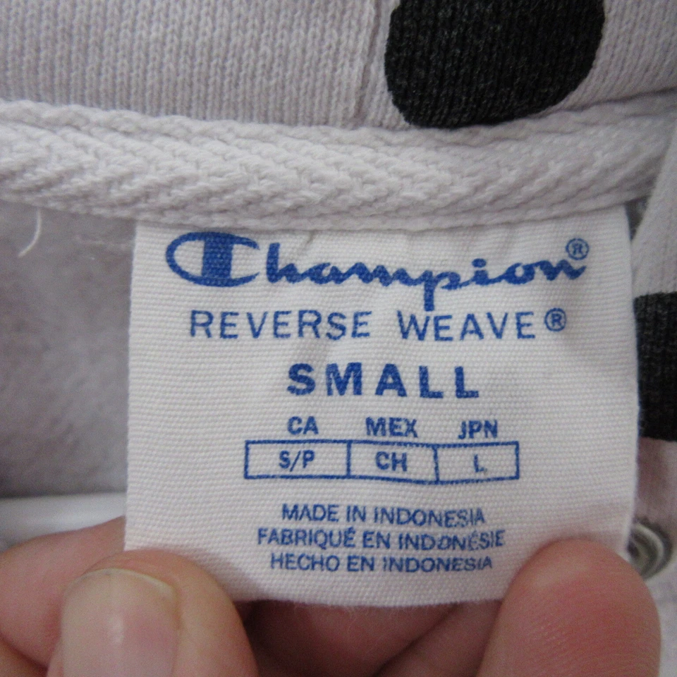 Champion Mujer Lunares Sudadera con Capucha S Blanco Negro Pullover Bolsillo con Capucha Foto 4 de 4