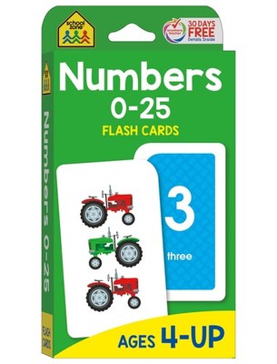 School Zone Numbers 0-25 Flash Cards: Toddler, Preschool, Large, Multicolor