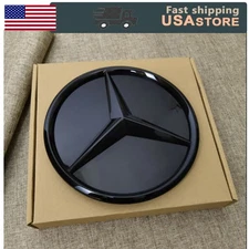 For Mercedes-Benz 2019-21 W205 C350 Black Front Grille Star Convex Emblem Badge