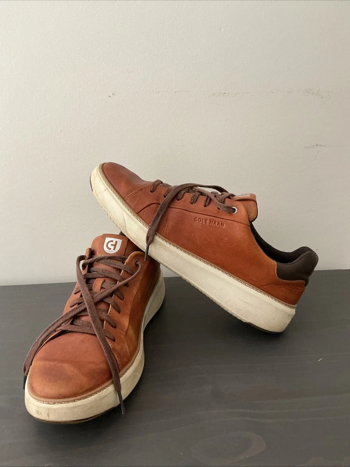 Zapatilla deportiva de cuero marrón Cole Haan Grandpro para hombre, Woodbury Handstain, talla 12 M Foto 2 de 4