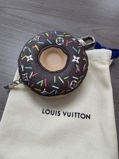 Louis Vuitton LV Monogram Round Zip Coin Pouch Bag Charm w/ Key Clip