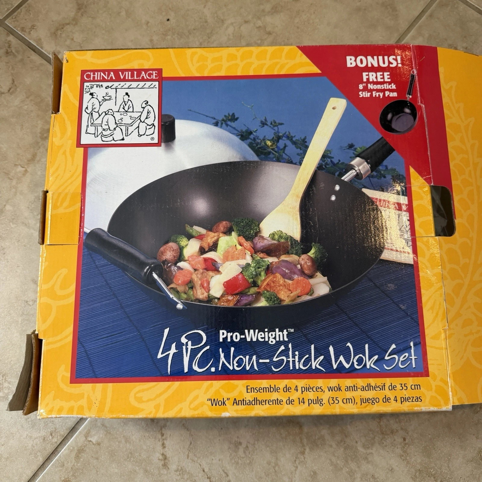 New 4 Piece Non Stick Wok Set China Village