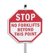 Stop No Forklifts Beyond This Poi Octagon Sign With Stake Weather Resistant