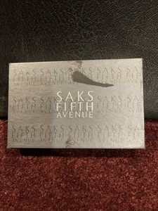 SAKS FIFTH AVENUE Vintage Empty Gift Jewelry Box Storage Gray Silver Letters!
