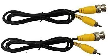 2 Pack 1m BNC to RCA Cable Black Yellow CCTV DVR to TV Converter 3 Feet