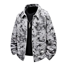 Luxury Men Jacket Casual Trendy Tie-Dye High Street Retro Coat Plus Size 8XL
