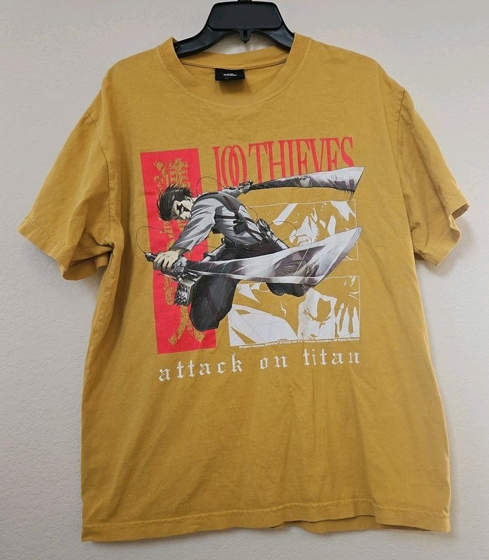 100 Thieves X Attack On Titan Levi vs Kenny Hajime Isayama T-shirt Men's Size L