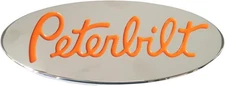 Peterbilt Orange Logo Emblem Plate Custom CNC Aluminum Hood Side Grill Fender
