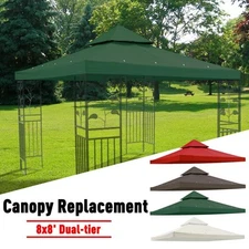 8'x8' 2 Tier Gazebo Top Canopy Replacement 200g Outdoor Backyard Patio Cover Opt
