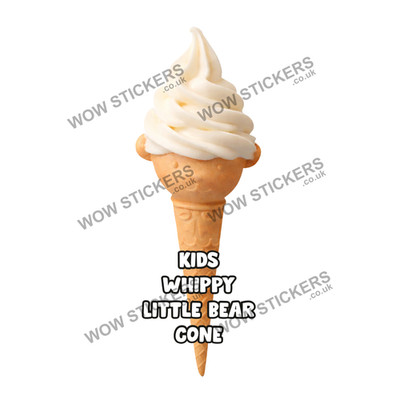 Eiswagen Aufkleber Kinder Kleiner Bär Teddybär Whippy Kids Einzelkegel