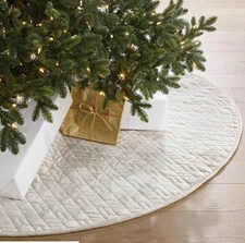 FRONTGATE Marquette Velvet Tree Skirt in champagne