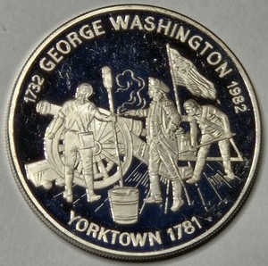 1982 ANTIGUA & BARBUDA SILVER $30 KM-2 N-26615 WASHINGTON- YORKTOWN LOW MINTAGE