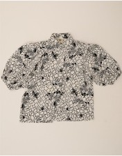 GOLDEN GATE Womens Short Sleeve Shirt Blouse IT 44 Medium White Geometric DI25