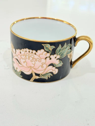 Fitz Floyd CLOISONNE PEONY BLACK Teacup, Replacement