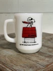 Anchor Hocking Vintage Fire King Snoopy Curse You Red Baron 1965 Mug USA RARE