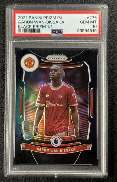 1/1 Aaron Wan-Bissaka PSA 10 2021 Panini Prizm Premier League P/L #275 Black 1/1