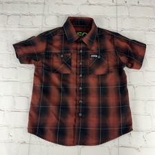 Dixxon Flannel Co. DFC Division Plaid Button Down S/S Shirt Kids Youth Size XS