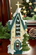Blue Sky Clayworks O HOLY NIGHT CHURCH Christmas Candle House NEW Auth Retailer
