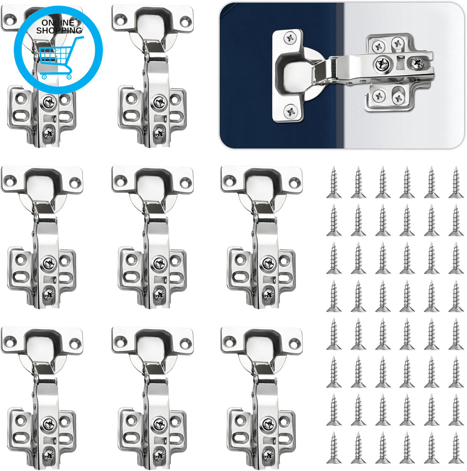 Cabinet Hinges Kitchen Cupboard Hinges, Bedroom Wardrobe Door Hinges for Bathroo