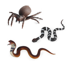 Realistic Rubber Snake Spider Toy Set, Creepy Prank Props