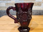 2-Avon Cape Cod Ruby Red Glass Footed Pedestal Coffee Mugs, 5"Hx3"D. — photo 9