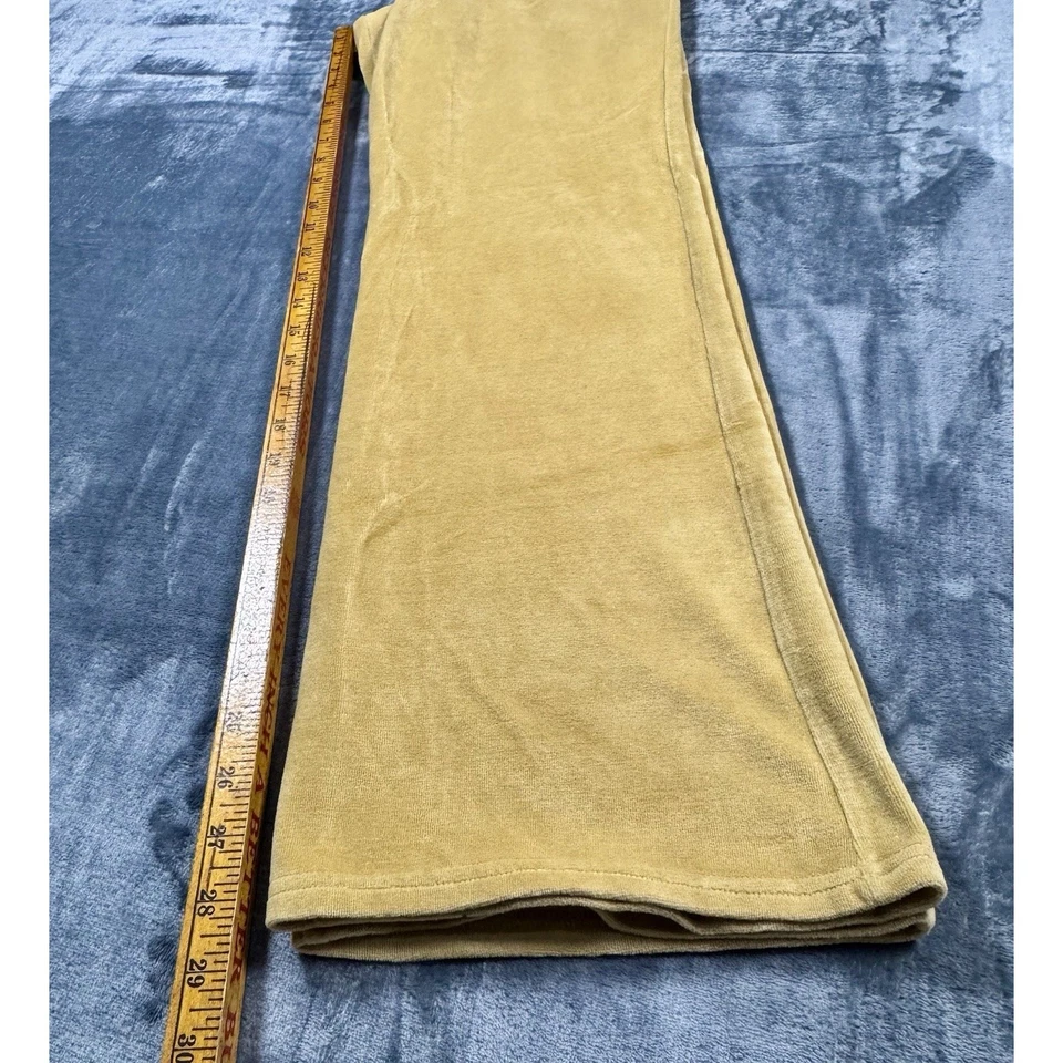 Pantalones acampanados con cordón de terciopelo inclinable Y2K, mostaza talla M para mujer Foto 4 de 4