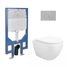 2-Piece 1.1/1.6 GPF Dual Flush Elongated Wall Hung Toilet with Concealed In-Wall