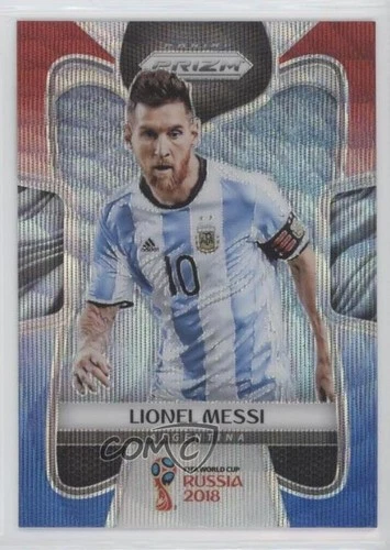2018 Panini Prizm World Cup Red & Blue Wave Prizm Lionel Messi #1