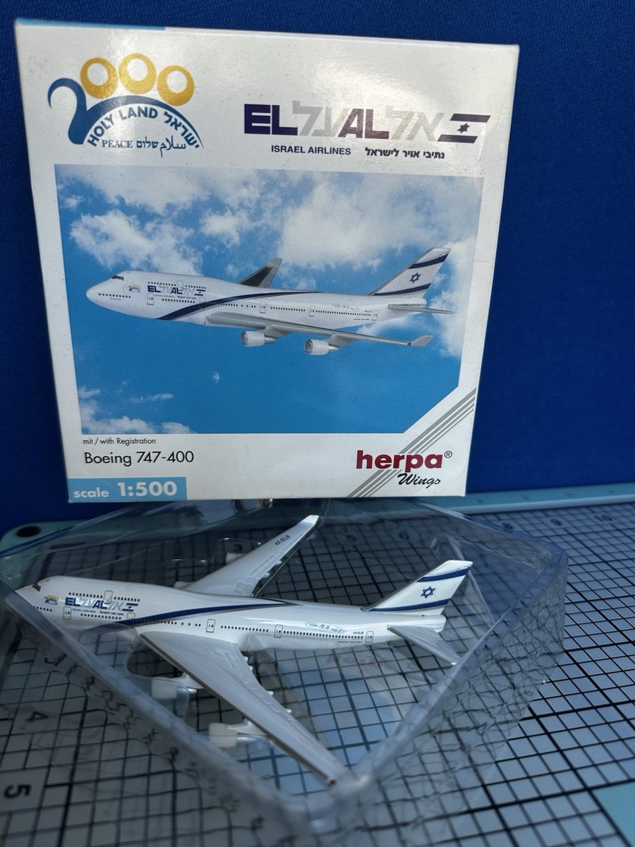 herpa　ヘルパ｜ISRAEL AIRLINES｜BOEING747−400 Herpa 1:500 Boxed Israel Airlines “Holy Land 2000” Boeing