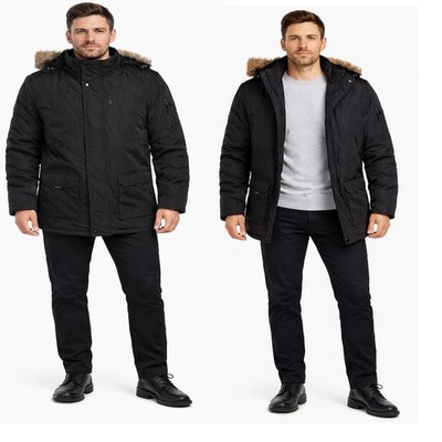 Herren Winter Jacke Parka gefüttert Jacke Mantel Daunen Casual 8670A
