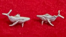 Vintage Tiny Sterling Silver 925 Humpback Whale Stud Post Earrings