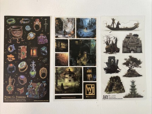3 Sticker Sheets From Stickii Club’s 2025 Advent Calendar Dark Fantasy Magic
