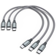 USB C to C Cable 3 Pack 1ft ,Short USB Type C Fast Charging Nylon Braided Charg
