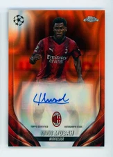 2023-24 Yunus Musah Topps Chrome Orange Lava AC Milan Autographed Card SSP